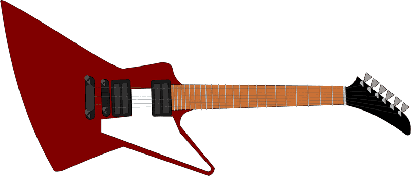 Striking Red Electric Guitar with Bold Lines PNG