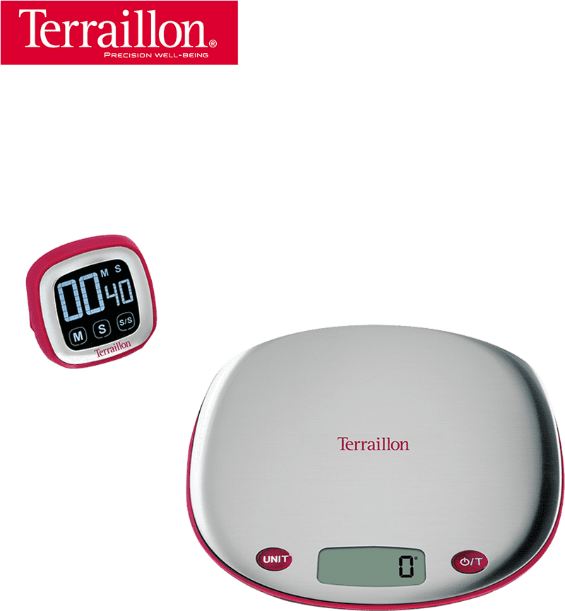 Precision Kitchen Scale with Timer Display PNG
