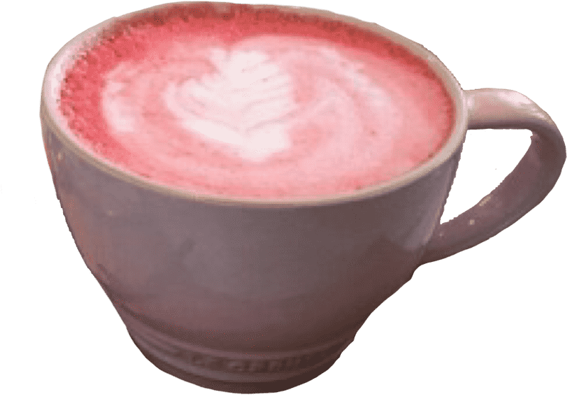 Delicate Pink Latte Art Masterpiece PNG
