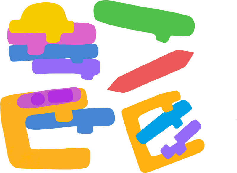 Creative Scratch Colorful Shapes and Lines PNG