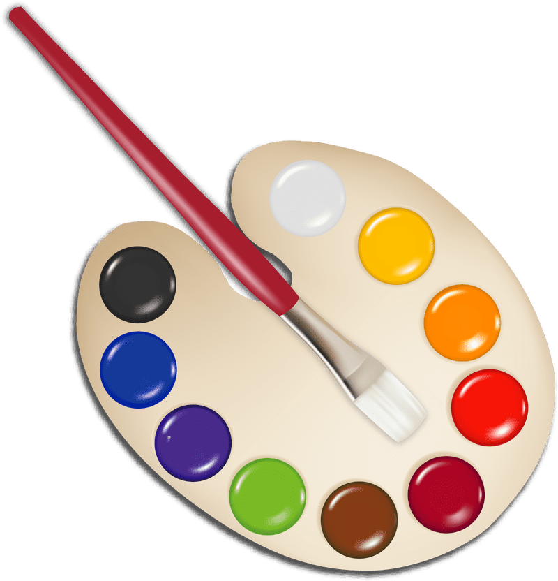 Vibrant Artist's Palette of Creative Colors PNG