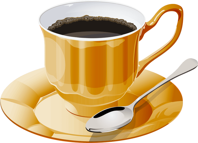 Golden Elegance Coffee in a Stylish Cup PNG