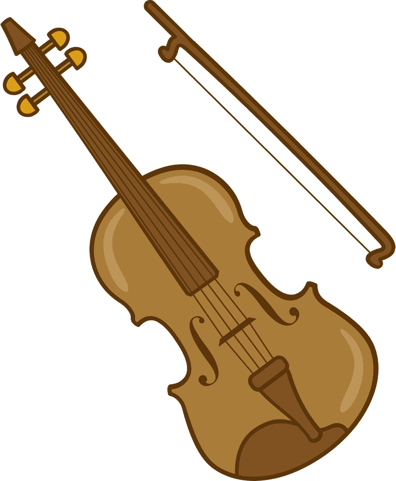 Elegant Violin and Bow Ensemble PNG