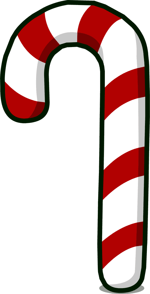 Festive Walking Cane for Holiday Cheer PNG