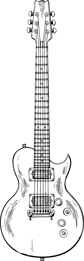 Classic Guitar Design Elegant Strings and Smooth Curves PNG