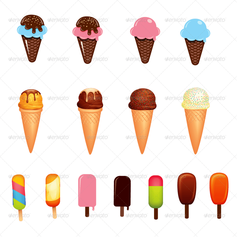 Ice Cream Delight A Colorful Treat Collection PNG