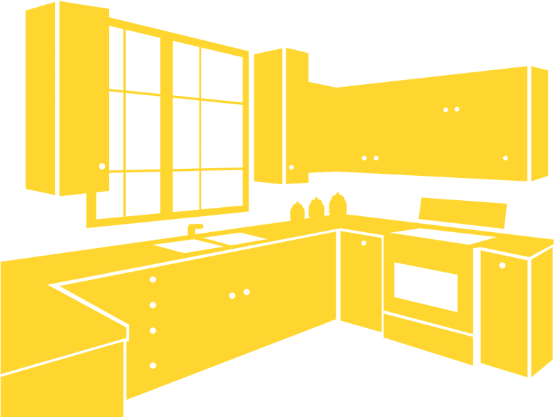 Bright and Modern Kitchen Island Design PNG