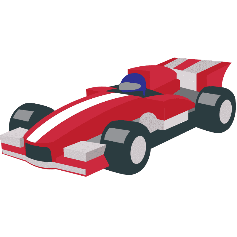 Sleek Red Race Car with Bold Stripes PNG