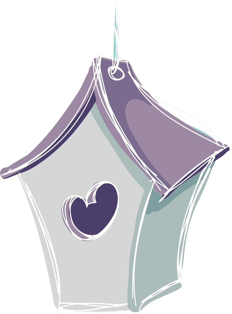 Charming Heart-Shaped Birdhouse Design PNG