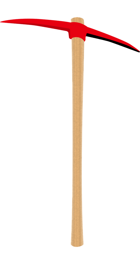 Red-Handled Mining Tool for Digging and Excavation PNG