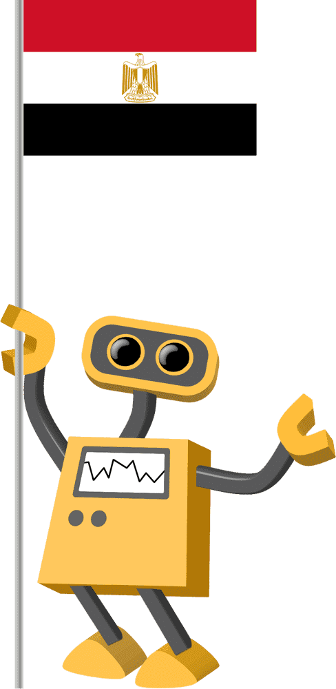 Egyptian Flag Robot Companion PNG