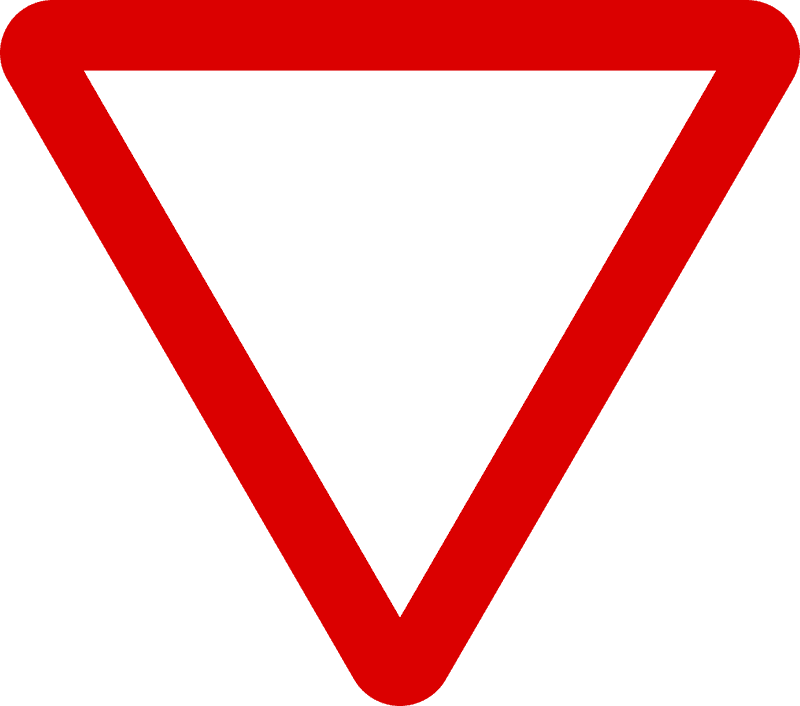 Yield Road Sign Alerting Drivers to Stop PNG