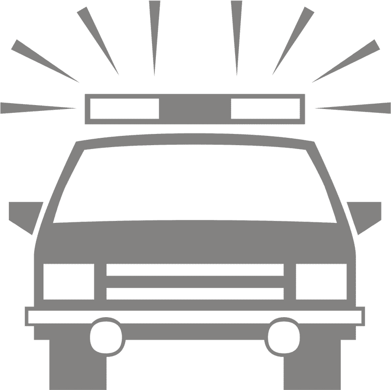 Police Vehicle with Emergency Lights PNG