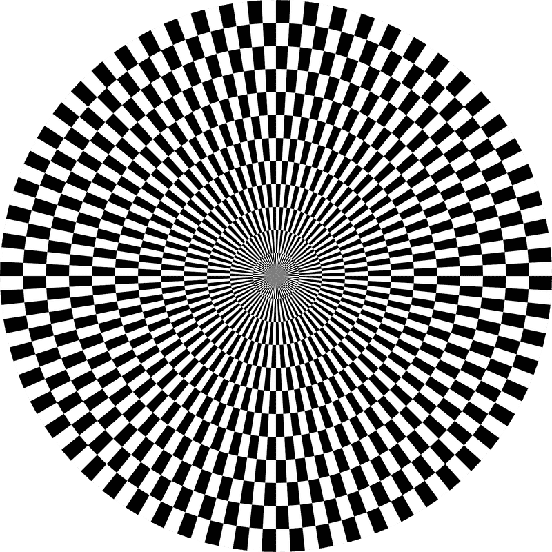 Spiraling Illusion of the Chessboard PNG