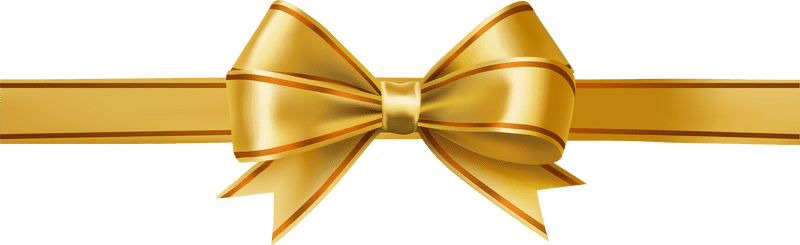 Golden Ribbon Elegance A Shimmering Gift Bow PNG