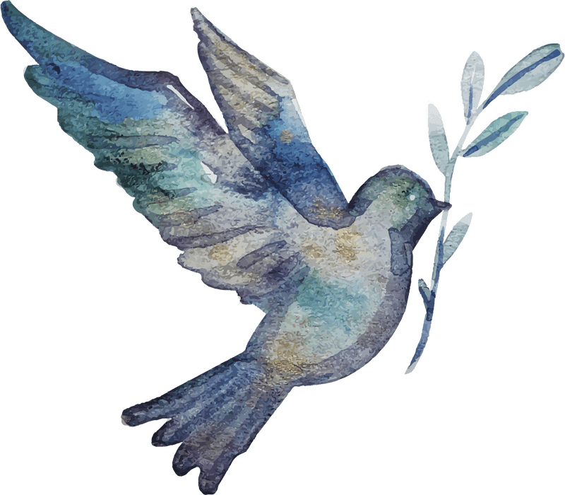Serene Blue Bird of Peace PNG