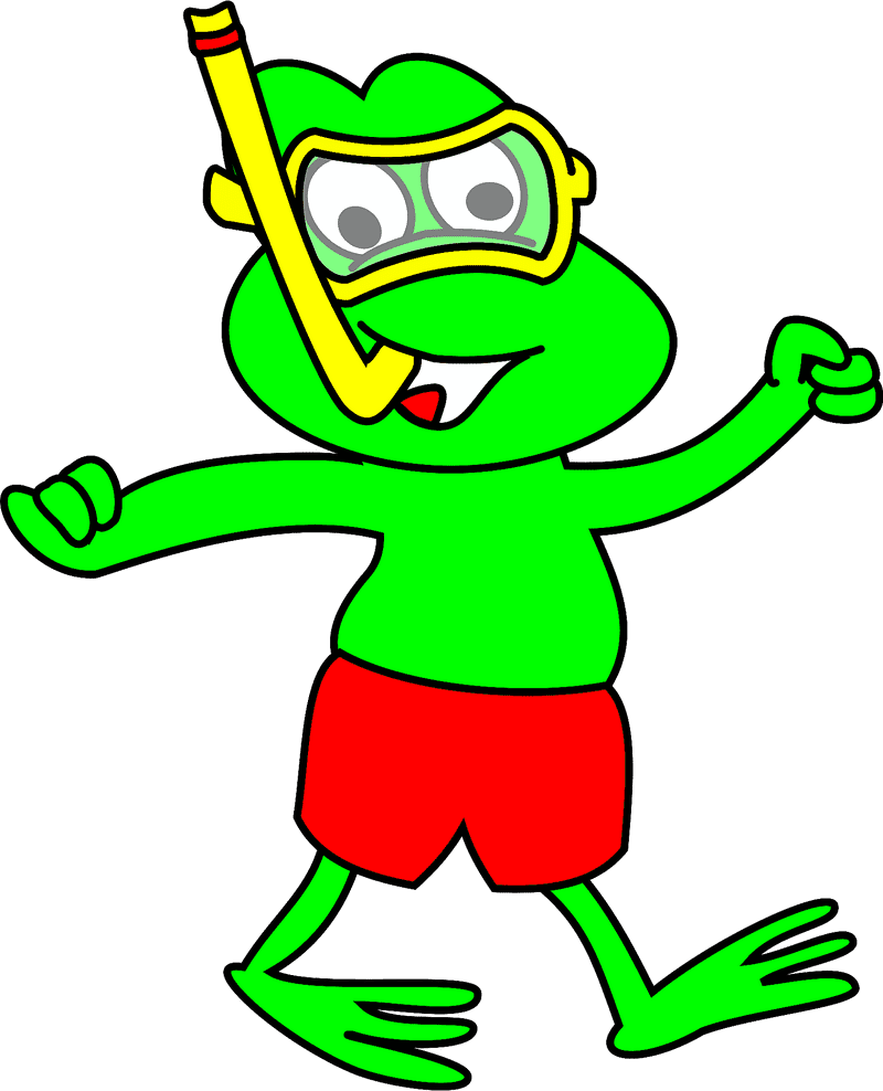 Adventurous Underwater Froggy Explorer PNG