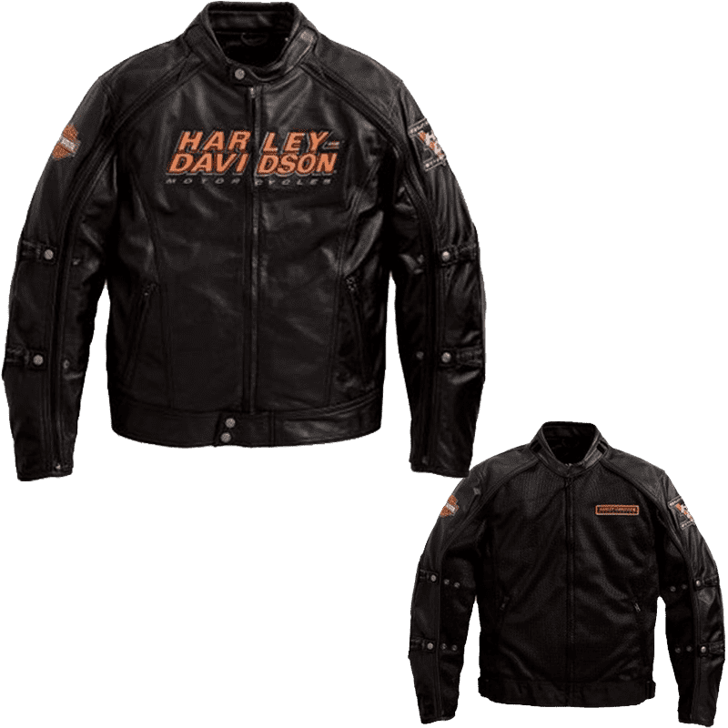 Harley-Davidson Stylish Leather Riding Jacket PNG