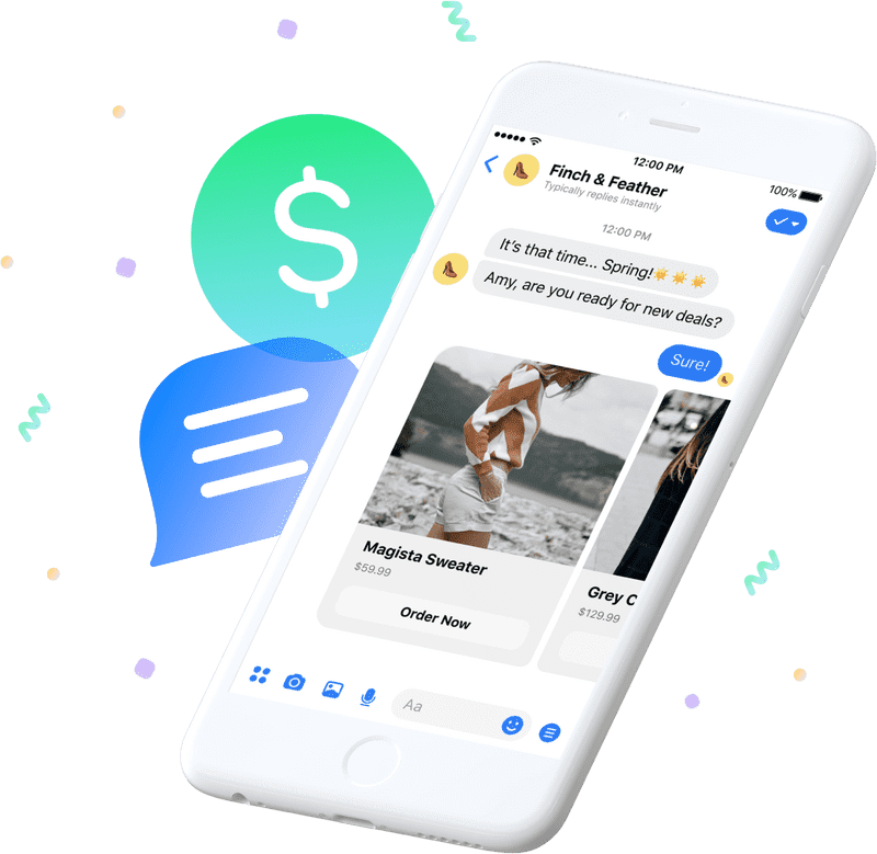 Smartphone Shopping and Messaging Experience PNG