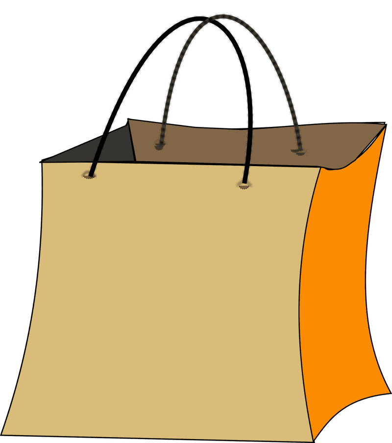 Stylish Orange Accent Shopping Bag PNG