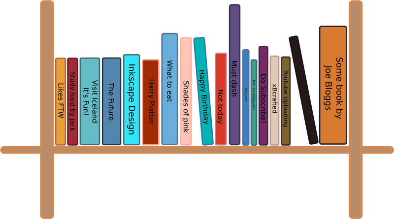 Colorful Book Collection on a Shelf PNG