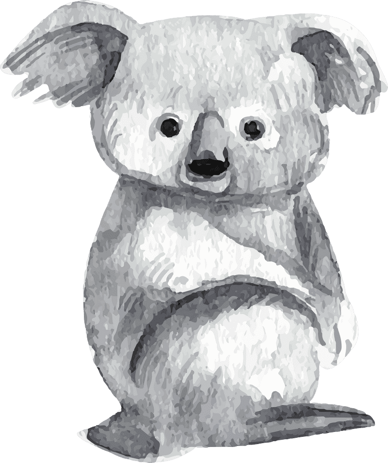 Charming Koala Bear in Watercolor Art PNG