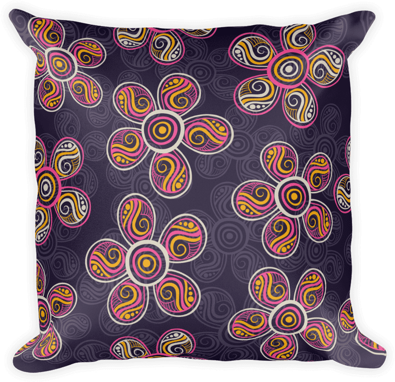 Colorful Floral Pattern Password Cushion PNG