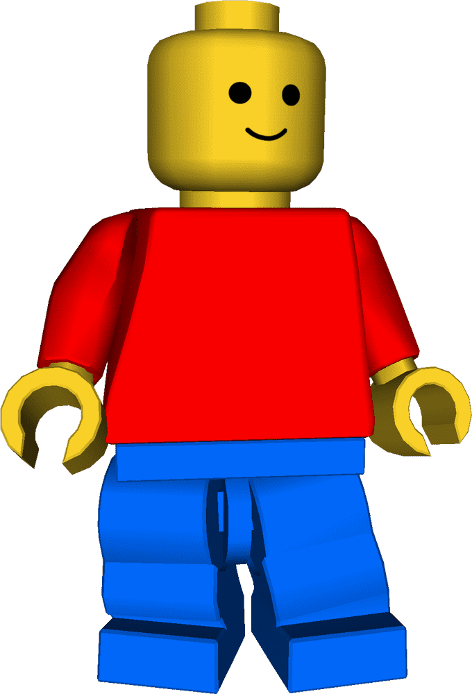 Lego Cheerful Character in Bright Outfit PNG
