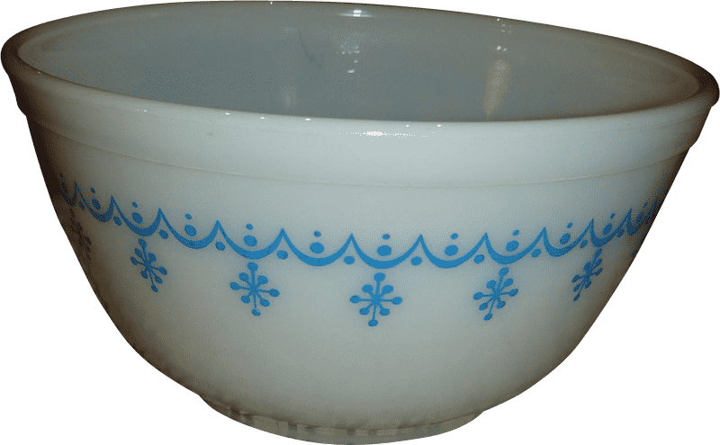 Charming Blue Patterned Oatmeal Bowl PNG