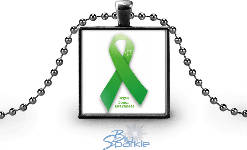 Green Awareness Ribbon for Organ Donation Advocacy PNG
