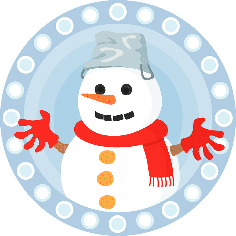 Winter Wonderland with a Cheerful Snowman PNG