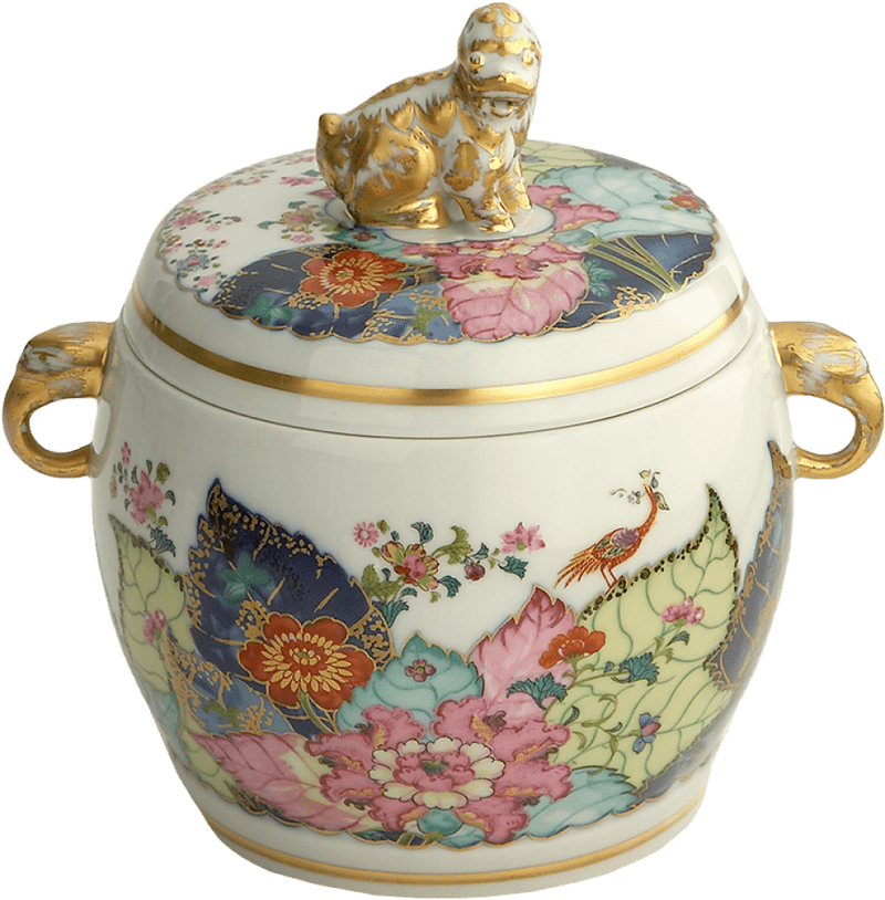 Elegant Decorative Jar of Spices with Animal Lid PNG