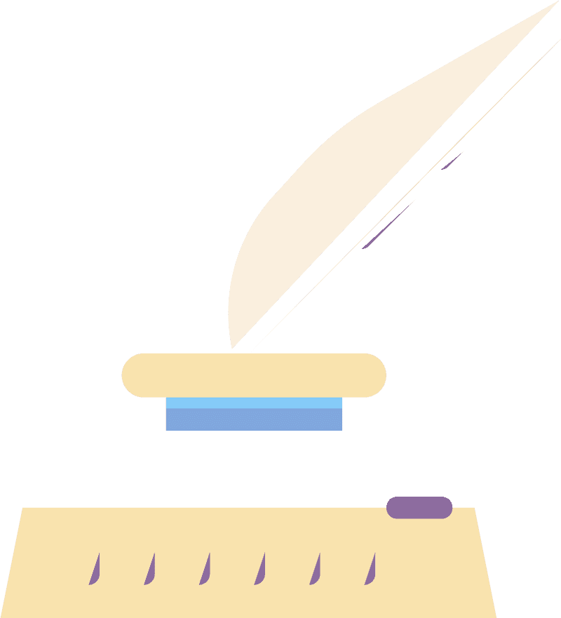 Elegant Ink Bottle with Quill Pen PNG