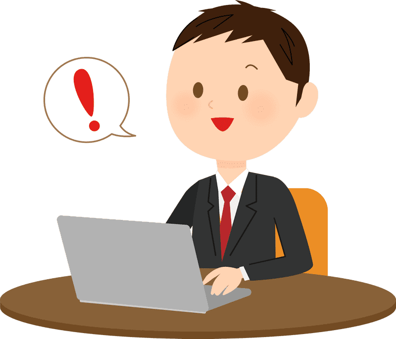 Excited Businessman Using a Laptop PNG