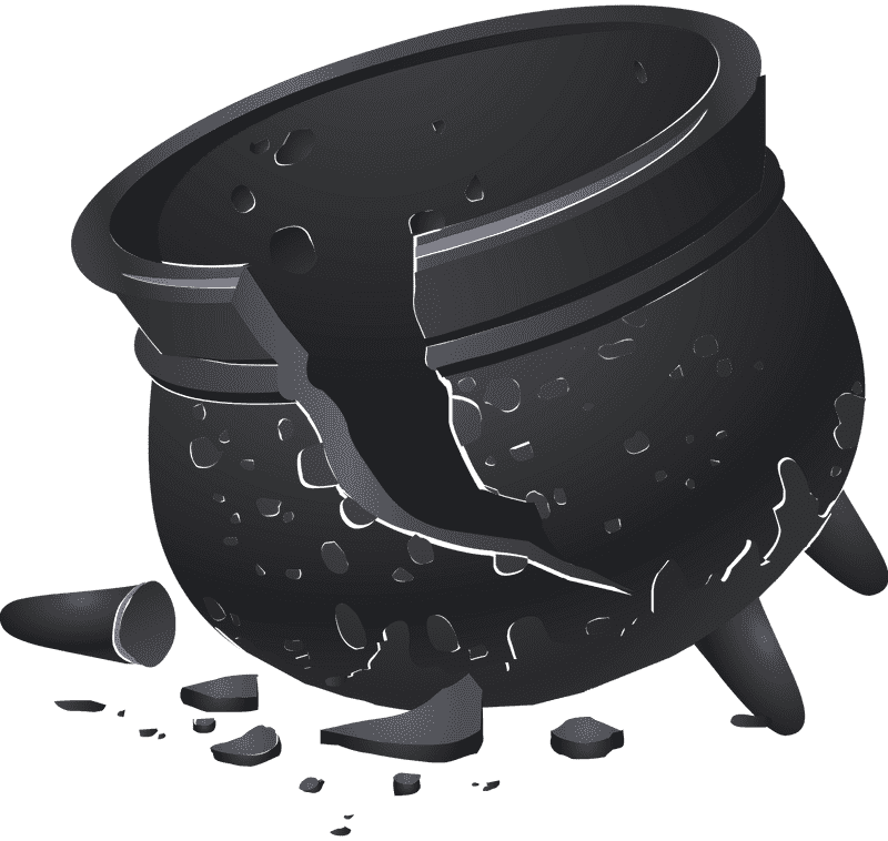 Cracked and Weathered Plant Pot PNG