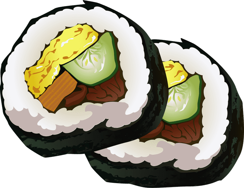 Sushi Delight A Wrapped Flavor Adventure PNG