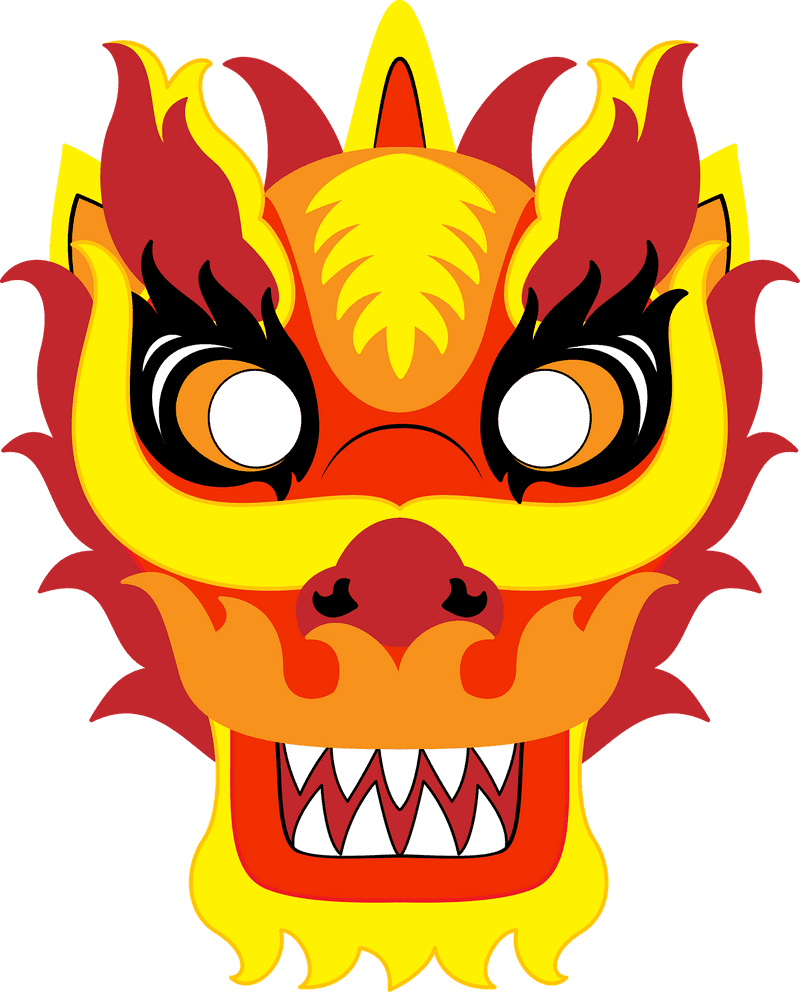 Chinese Dragon Mask Celebration PNG