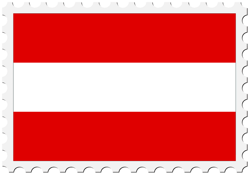 Austrian Flag on a Postage Stamp PNG