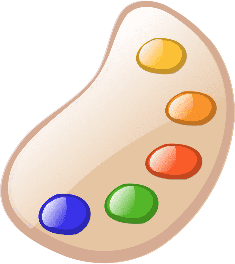 Vibrant Colors on a Paint Palette PNG