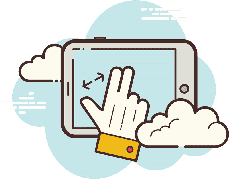 Tablet Touch Navigating with a Swipe PNG