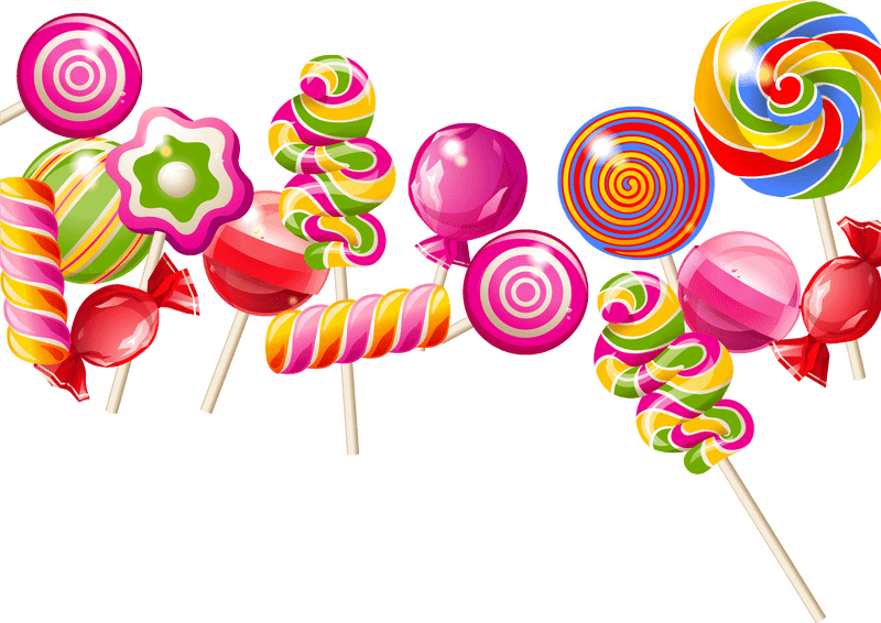 Colorful Lollipop Paradise A Sweet Celebration PNG