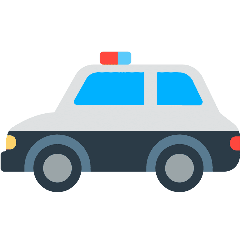 Police Vehicle with Flashing Lights PNG