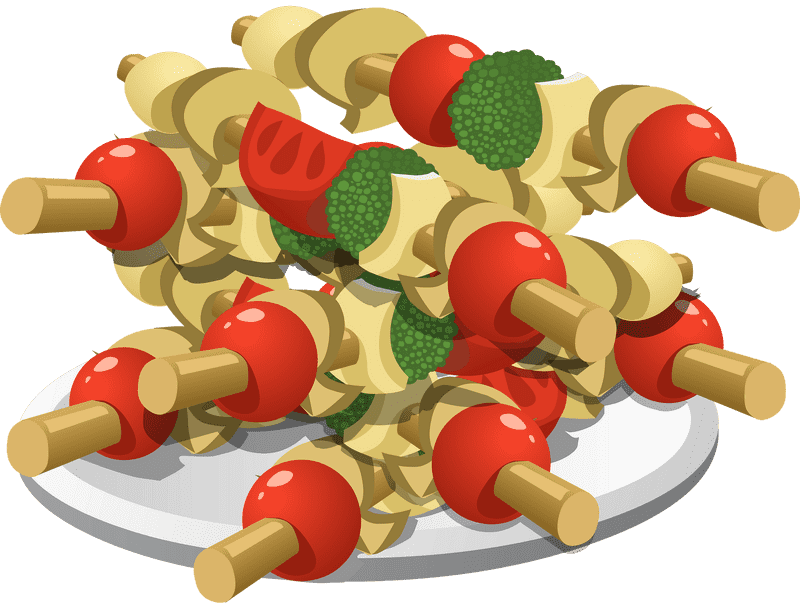 Colorful Kebab Skewers Delight PNG