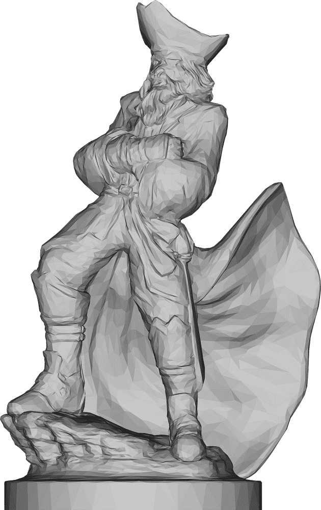 Majestic Bronze Sculpture of a Noble Seafarer PNG