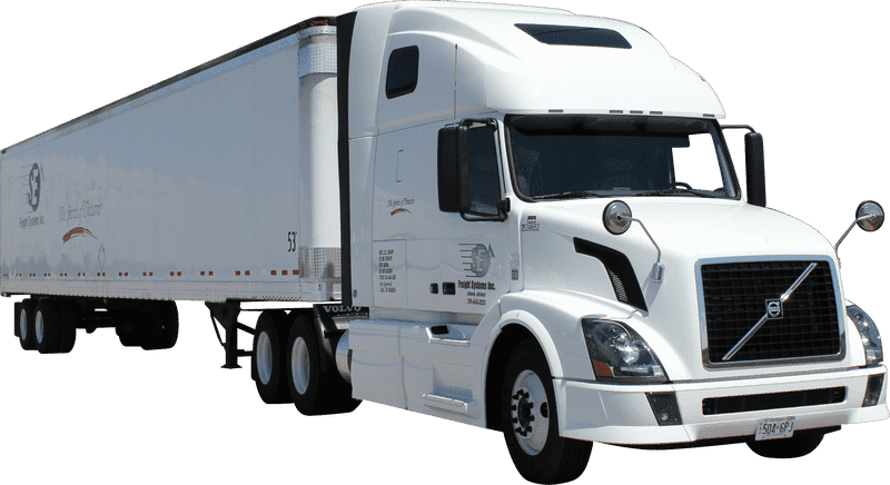 White Freight Delivery Truck in Action PNG