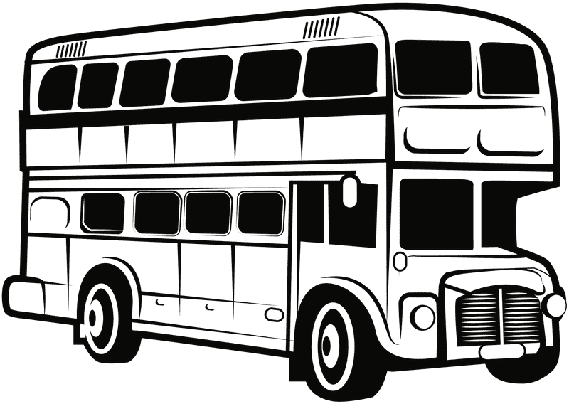 Classic Double-Decker Bus Design PNG