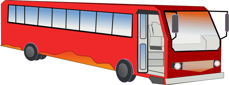 Vibrant Red City Bus Adventure PNG