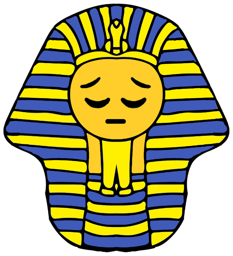 Smiley Pharaoh with a Thoughtful Expression PNG