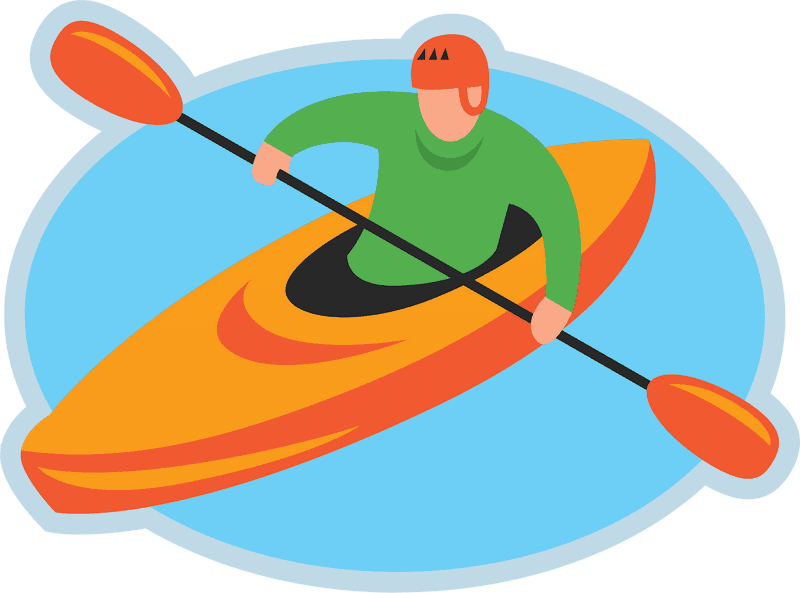 Kayak Adventure Across Tranquil Waters PNG