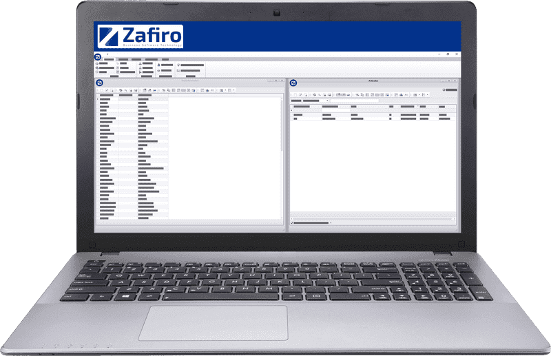 Zafiro Data Management Laptop Interface PNG